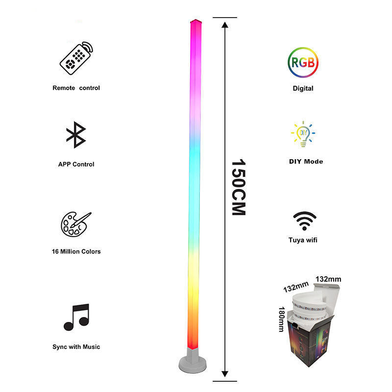 25000 Hours Lifespan 1.5M RGBIC đèn sàn LED cho nhà trang trí ánh sáng xung quanh