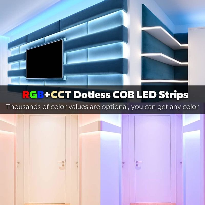 0.15kg 840 leds 12mm rộng RGBCCT DC24V COB dẫn đèn dải cho mục đích trang trí 3