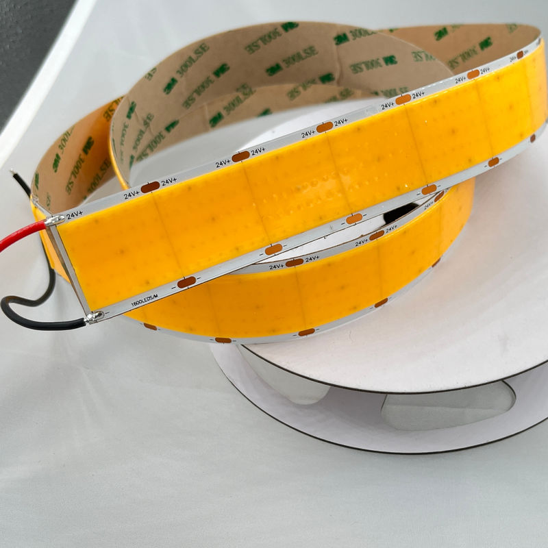 Đường dây băng đồng Cob có thể giảm độ sáng Đường dây Cob Led linh hoạt mật độ cao 1600 led Per Meter 3500K Ra 90 0.3kg 24v 30mm Độ rộng
