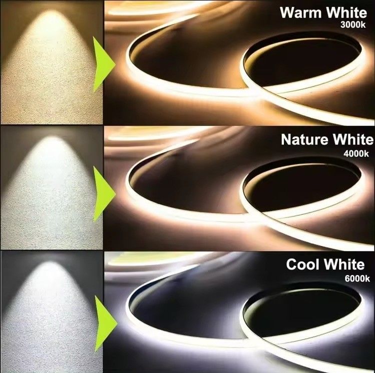 Đèn Hiệu quả chiếu sáng 80lm / w Thời gian sống dài 50000 giờ COB LED Strip CRI 90 5M mỗi cuộn DC12V 300 LED mỗi mét
