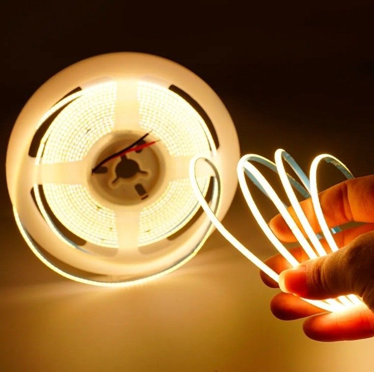 Đèn dải đèn LED COB lâu bền với độ mờ 3mm Ultra Slim 400Leds / m White COB Tape 50000 giờ lý tưởng