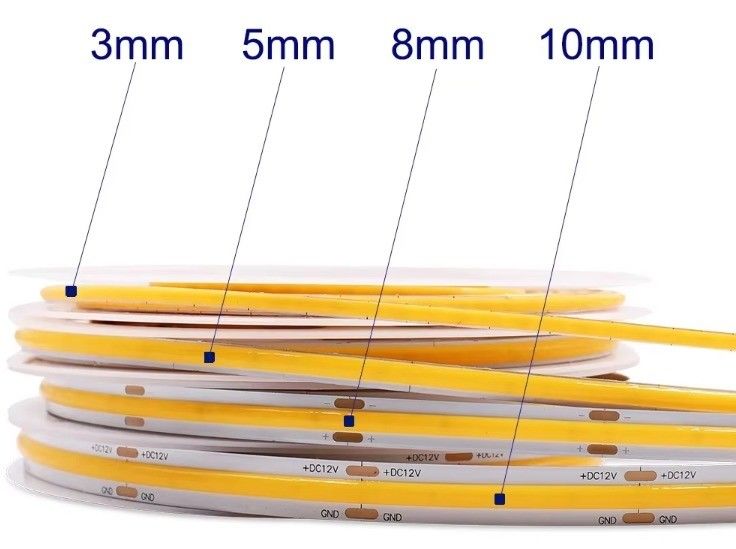DC 12V 24V 5V cực hẹp 3mm không chấm COB đèn LED cho ánh sáng linh hoạt