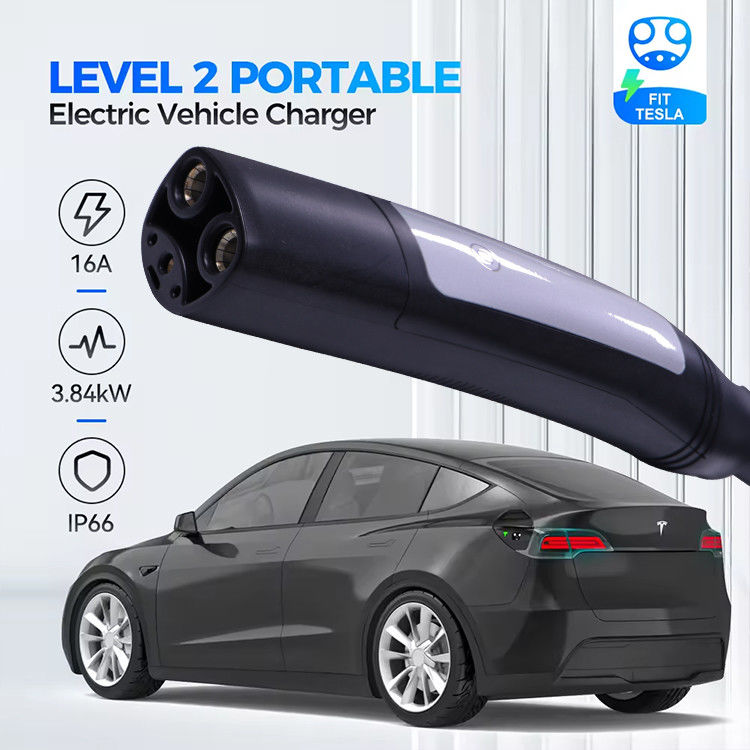 16A 3.7kW Bộ sạc EV 1 pha với cáp chống nước cho xe điện Màu trắng / Hắc hộp loại đèn chỉ số LCD
