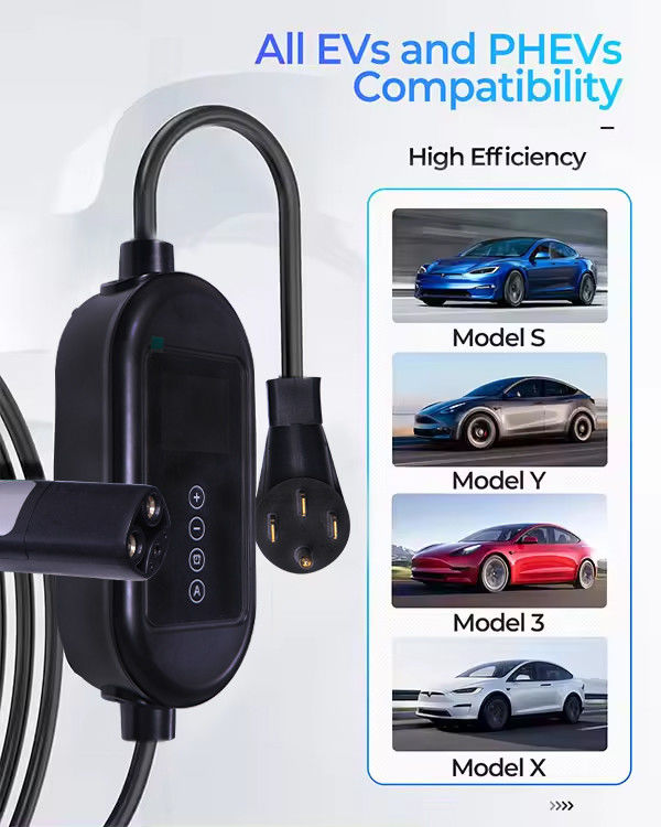 16A 3.7kW Bộ sạc EV 1 pha với cáp chống nước cho xe điện Màu trắng / Hắc hộp loại đèn chỉ số LCD
